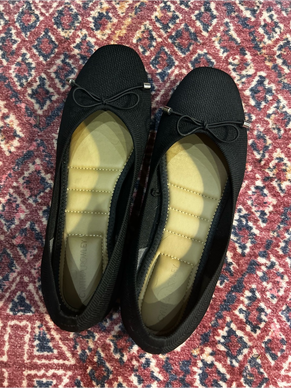 Cynthia Rowley Black Women's Ballet Flats with Bow- 8.5